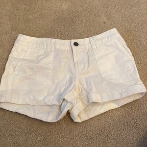 White jean shorts
